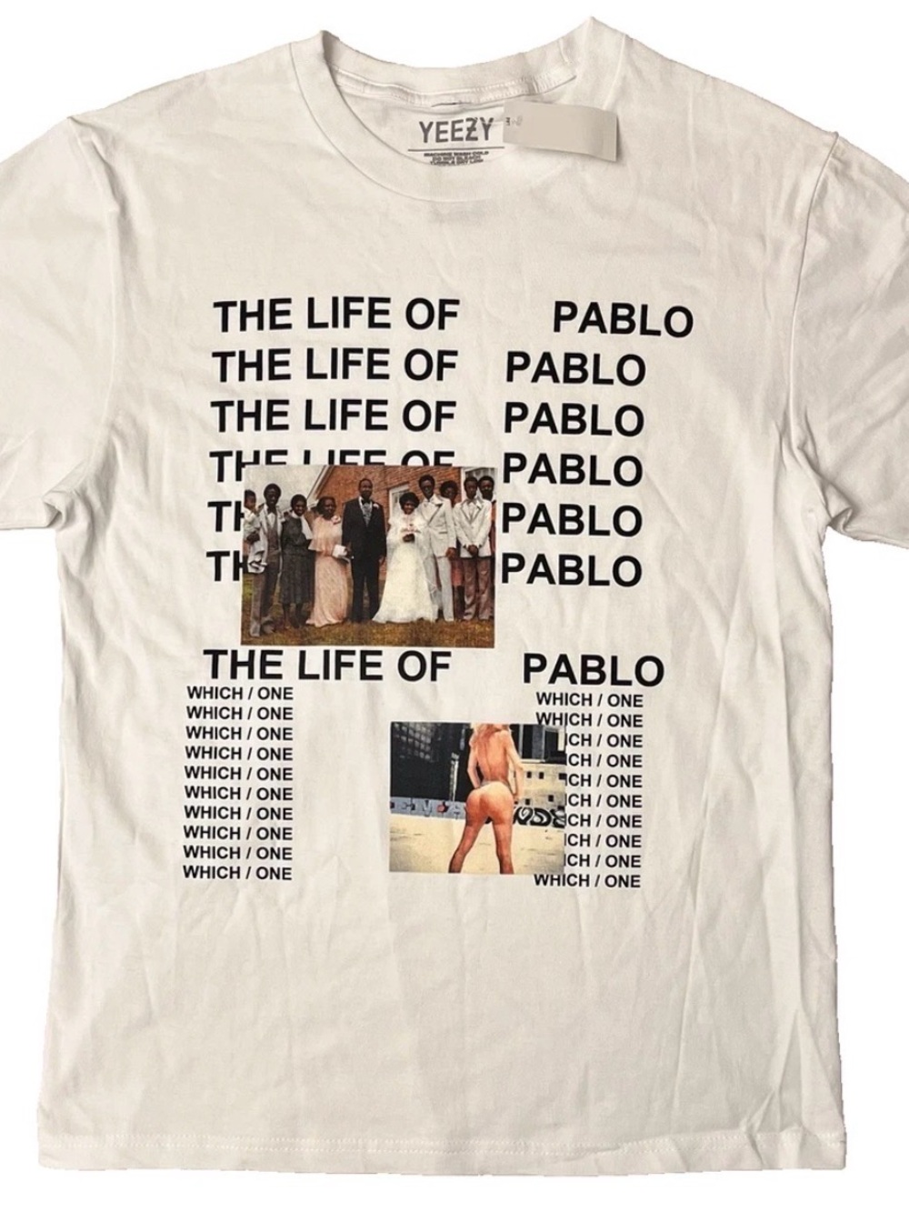 Yeezy Kanye West Life of  Pablo Album Cover T-Shirt - White -